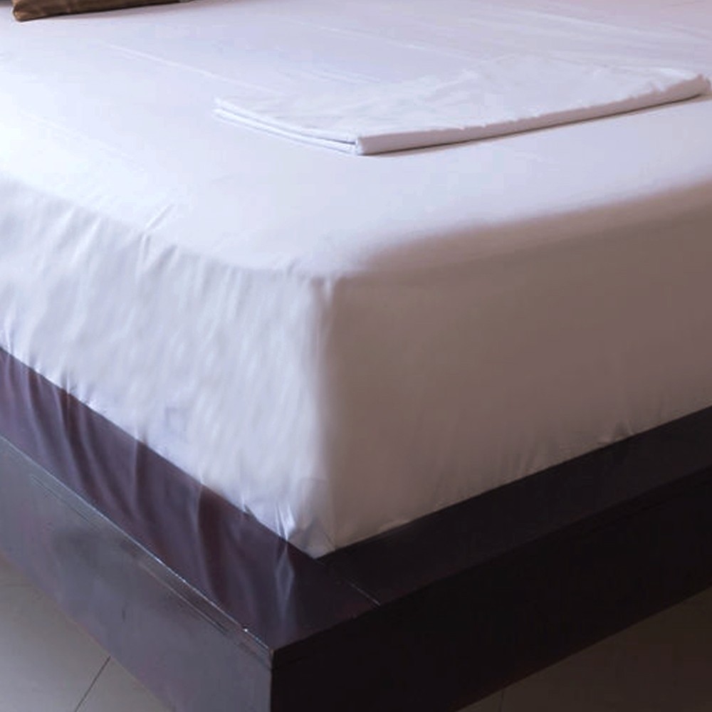 Sábana bajera ajustable blanca Popelín 100% algodón