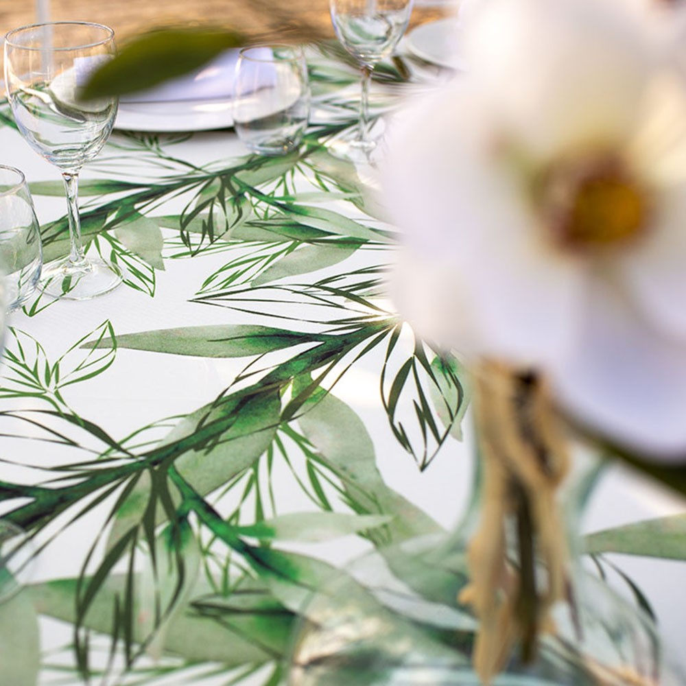 mantelería estampada de restaurante