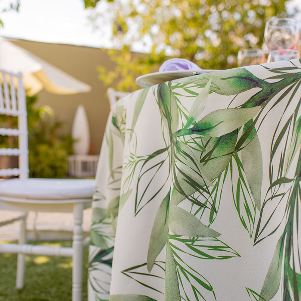 mantelería estampada de restaurante