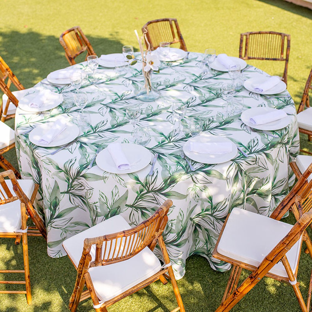 mantelería estampada de restaurante