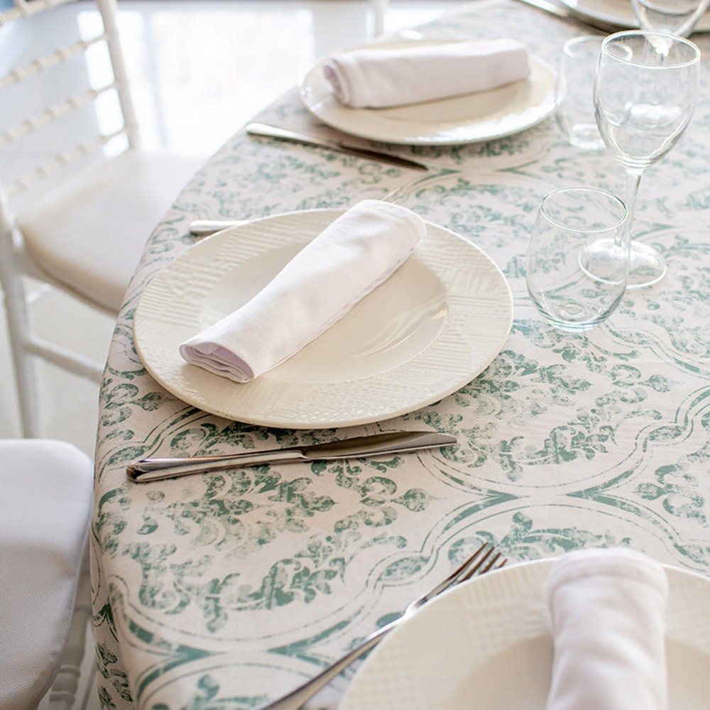 mantelería estampada de poliéster