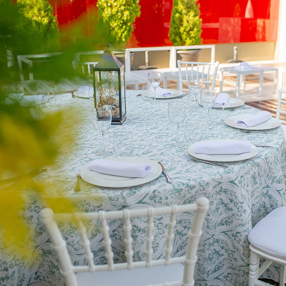 mantelería estampada de poliéster